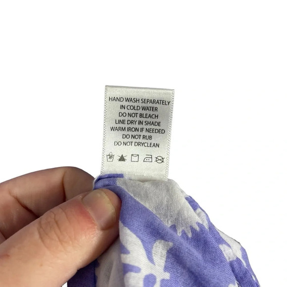 Roberta Roller Rabbit Geometric Embroidered Cotton Tunic Top in Lavender Size M - Picture 9 of 10